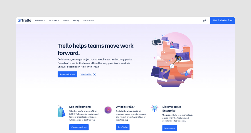 Trello's homepage.