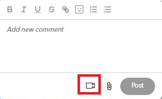 Include a Loom with a MarkUp.io comment using the camera icon in the comment box.