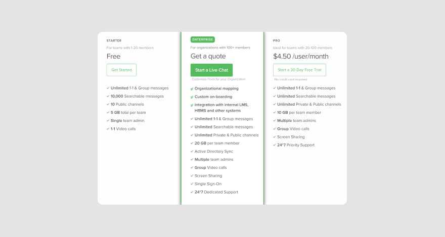 Flock pricing