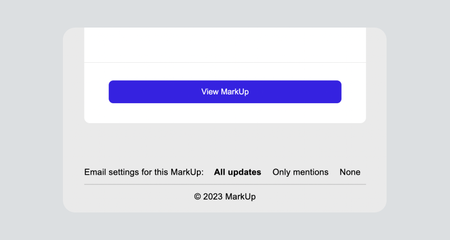 Update a MarkUp's notifications from your email