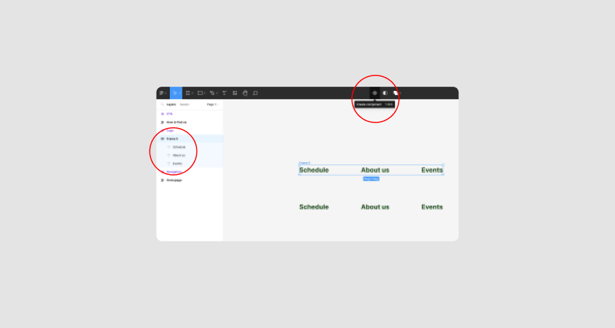 Adding components to a Figma design file.