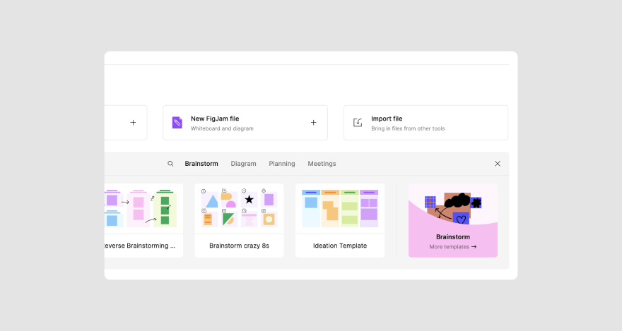 Categories of templates Figma offers, including user persona templates, customer journey maps, etc.