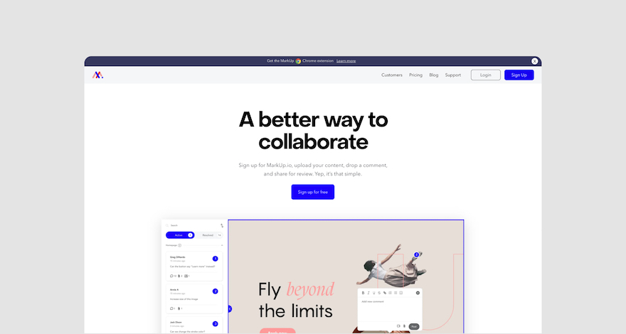 MarkUp.io homepage