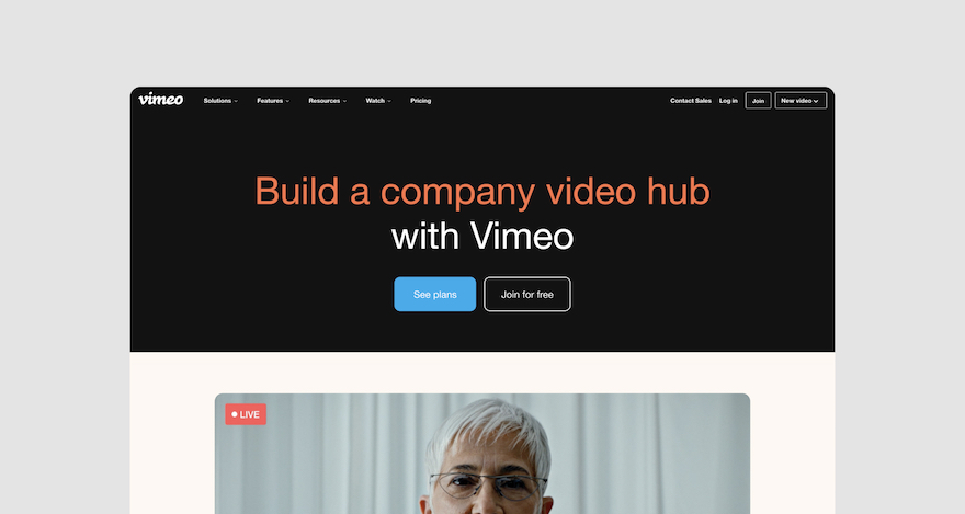 Vimeo homepage