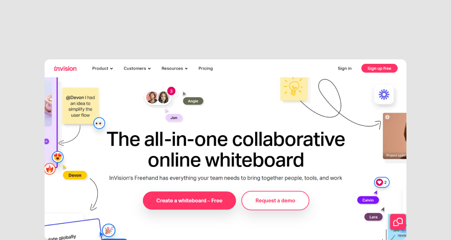 InVision homepage